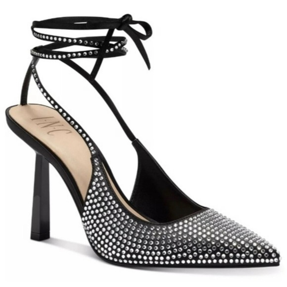 Macy's Shoes - I.N.C size 8 black bling pointed pumps.